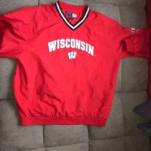 Wisconsin badger crew neck windbreaker
